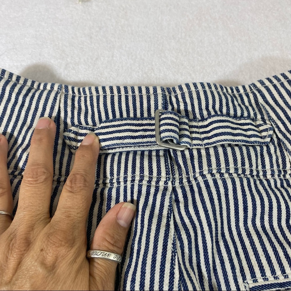 Gap Striped Capri pants Cuffed Hem Pockets Cinched adjustable strap sz2 Capris - Picture 5 of 12